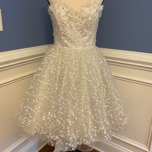 Sweetheart strapless high low tulle winter formal cocktail